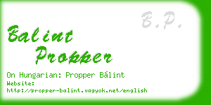 balint propper business card